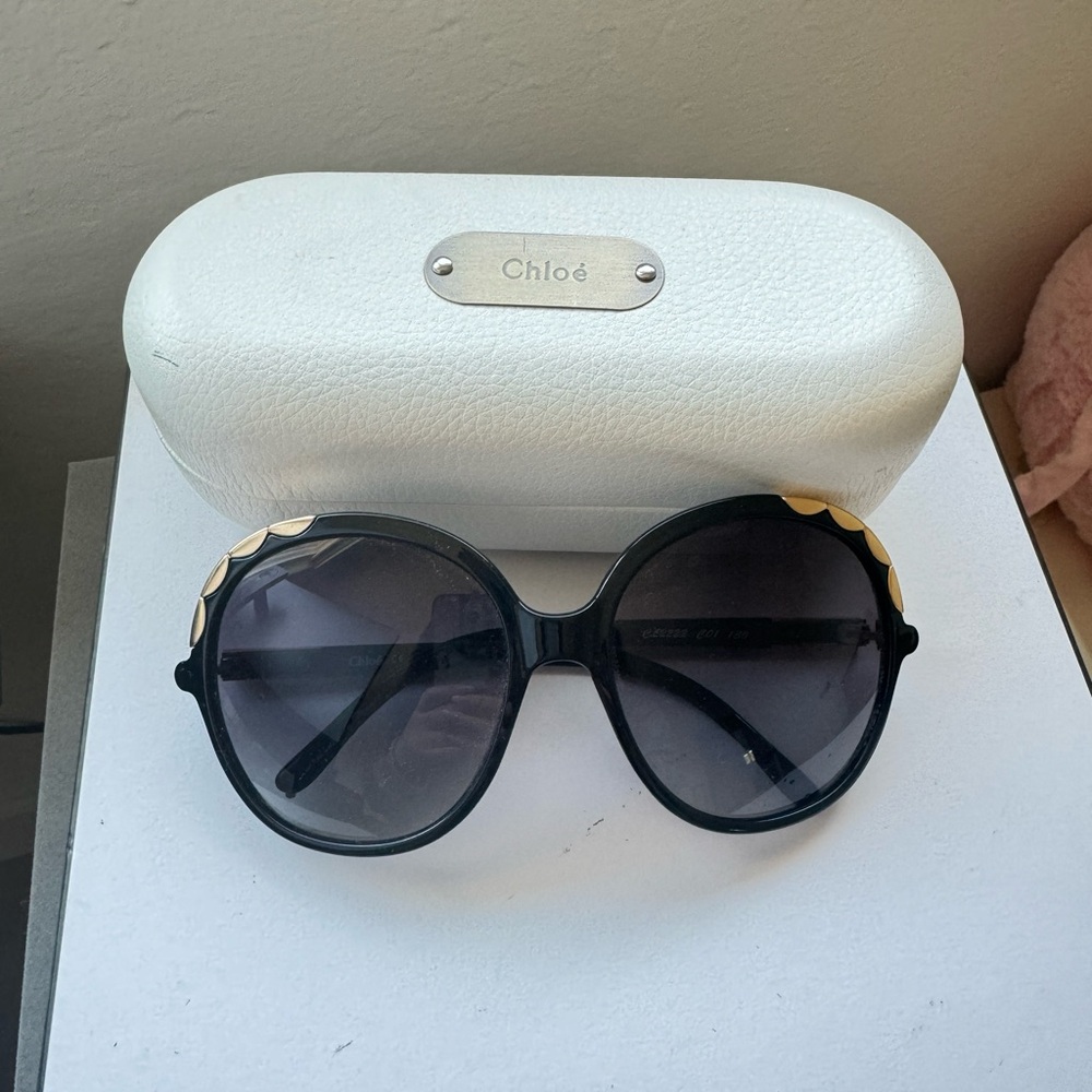 Chloe oversized sunglasses black and gold